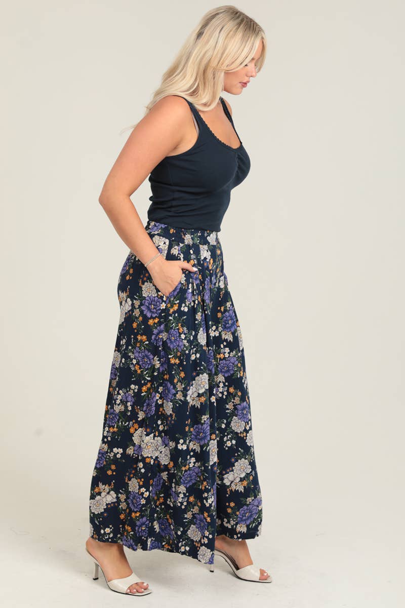 Printed Wide Leg Pants