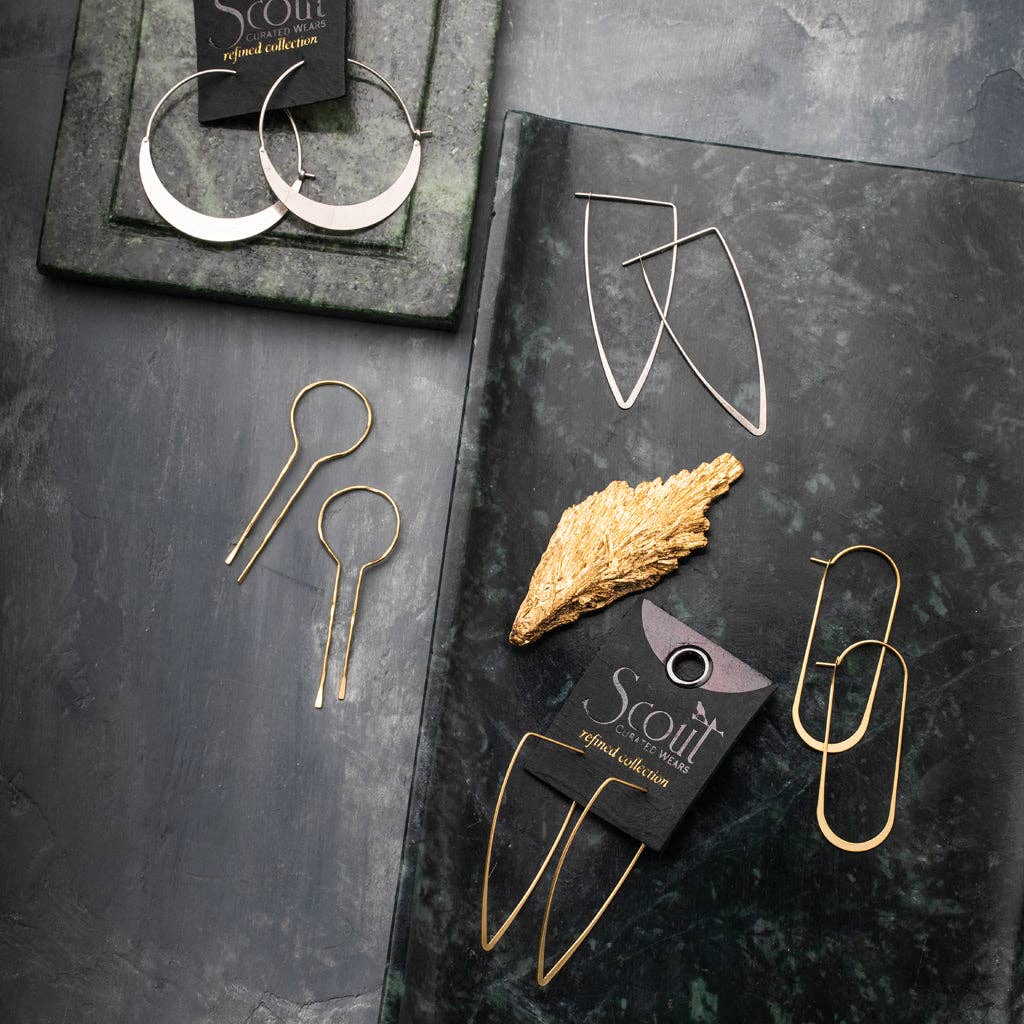 Refined Earring Collection - Crescent Hoop/Gold