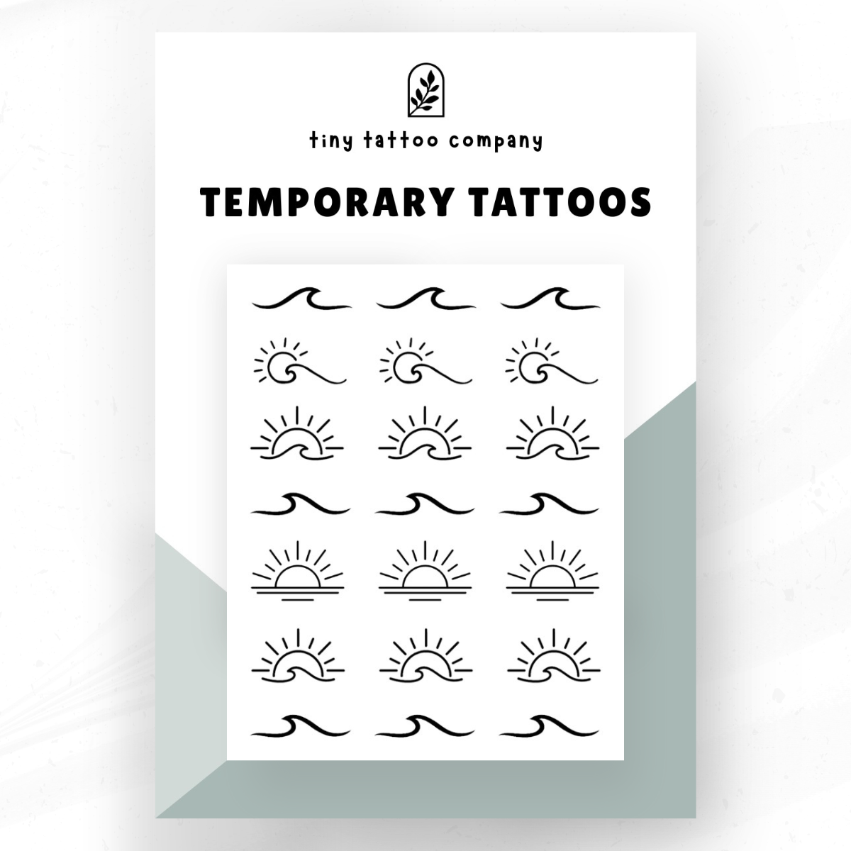 Mini Sun & Waves Temporary Tattoo Pack ☀️
