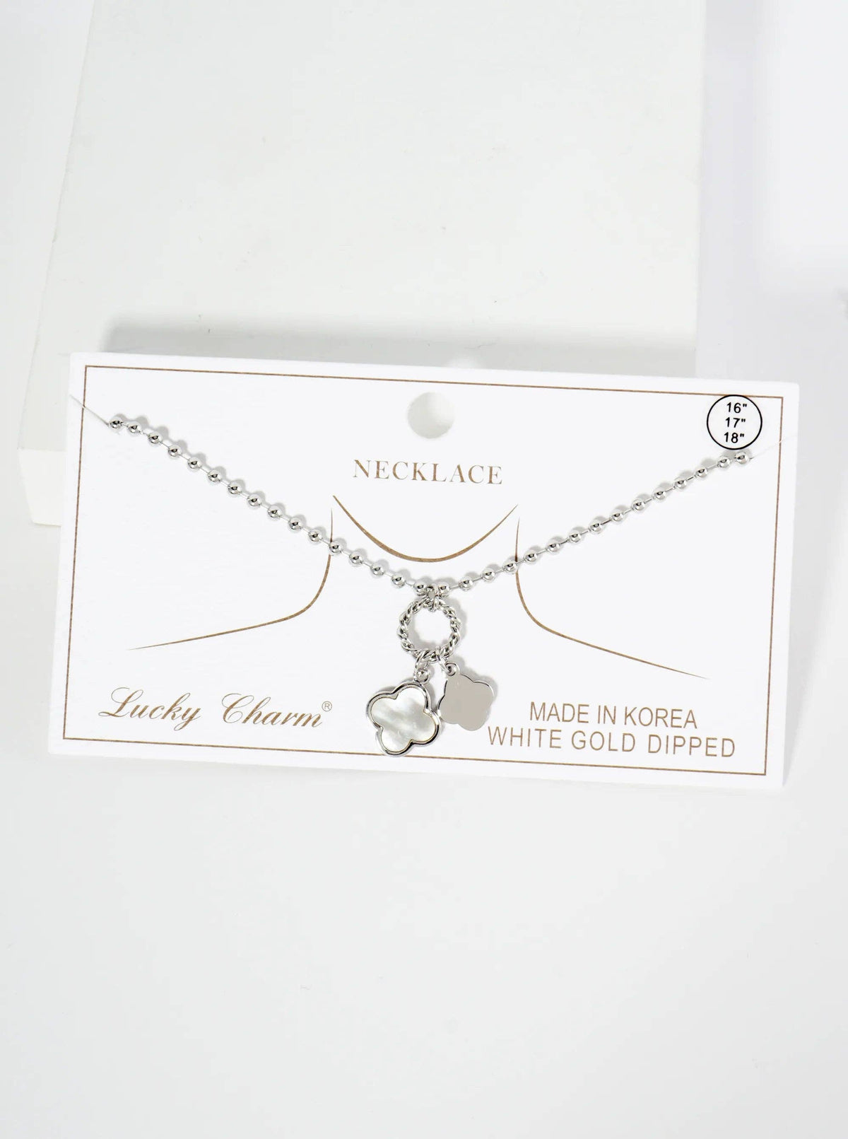 Lucky Double Quatrefoil Ball Chain Necklace