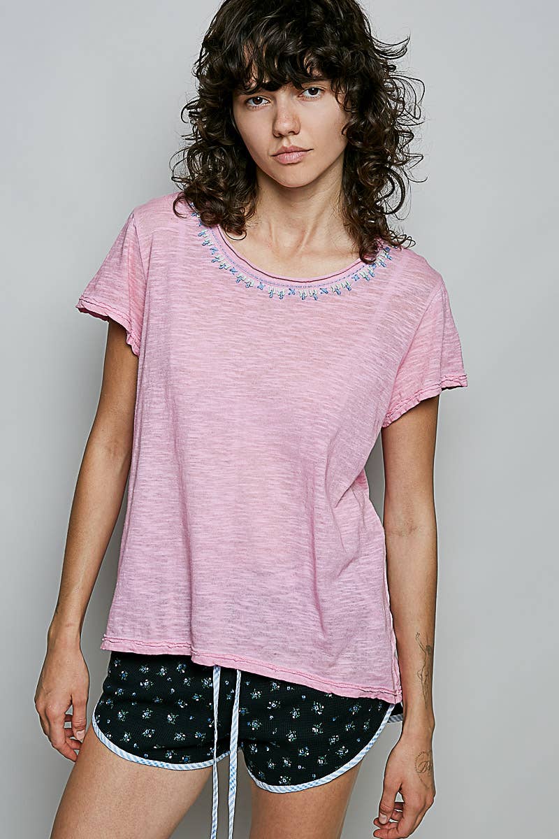Everyday Lightweight Relaxed Fit Hand-Stitched Knit Top