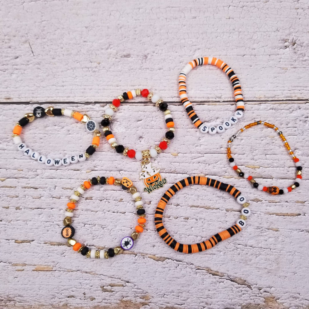 Pumpkin Patch Clay Bracelet Set of 6