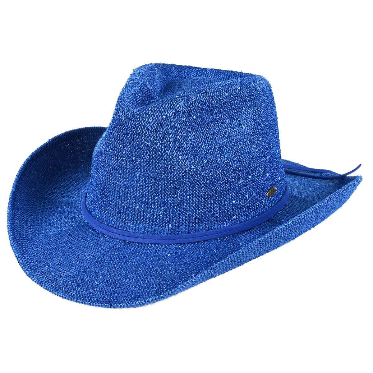 Sequin Cowboy Hat with Suede-Style Band