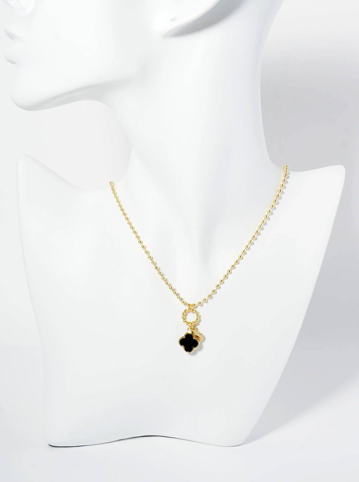Lucky Double Quatrefoil Ball Chain Necklace