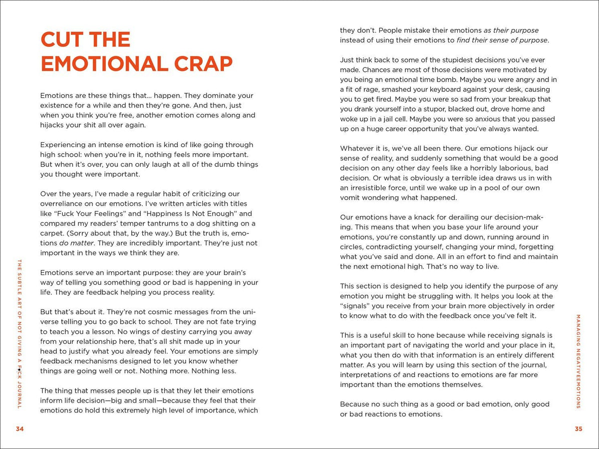 Subtle Art of Not Giving a F*ck Journal, The: Mark Manson