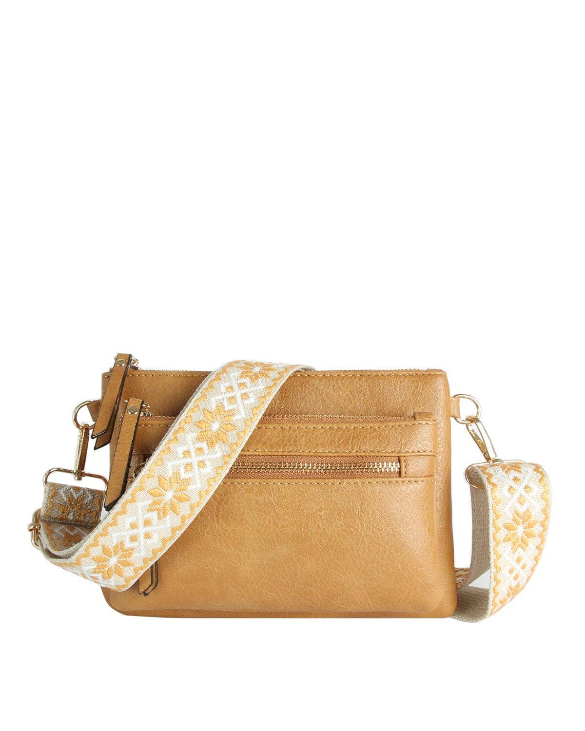 Melissa Multi Zip Pocket Crossbody With Guitar Strap
