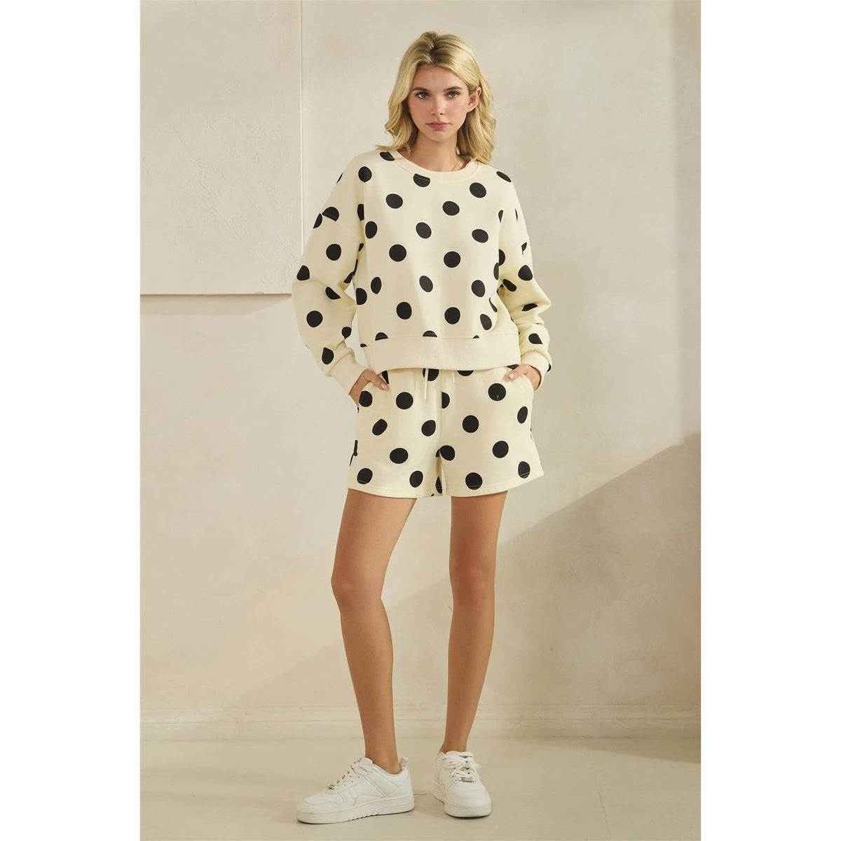Polka Dot Crewneck Sweatshirt