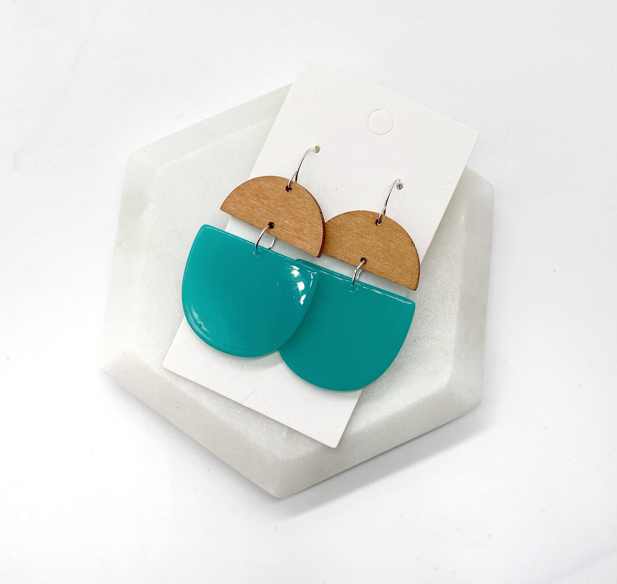 Aqua Wood and Acrylic Deco Drops