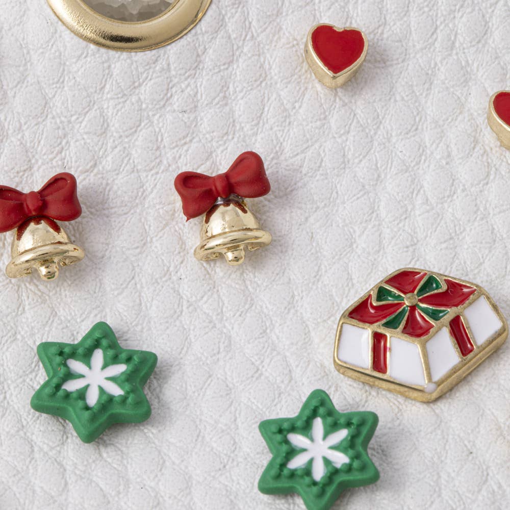 Christmas Gift Box And Candy Cane Earring Set