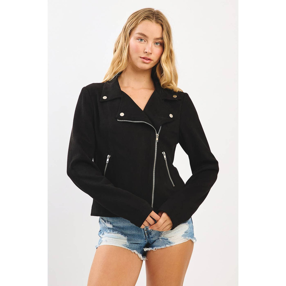 SUEDE MOTO BIKER JACKET