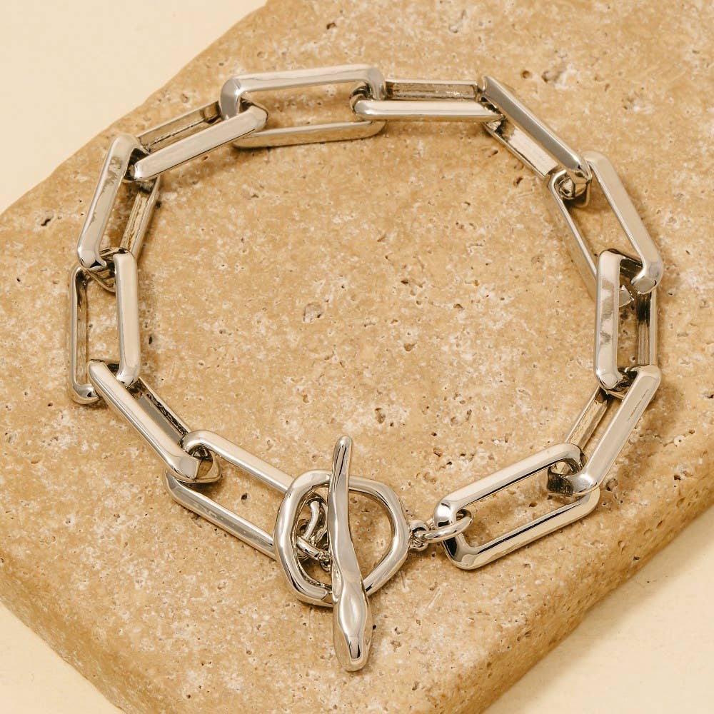 Rectangle Toggle Chain Bracelet