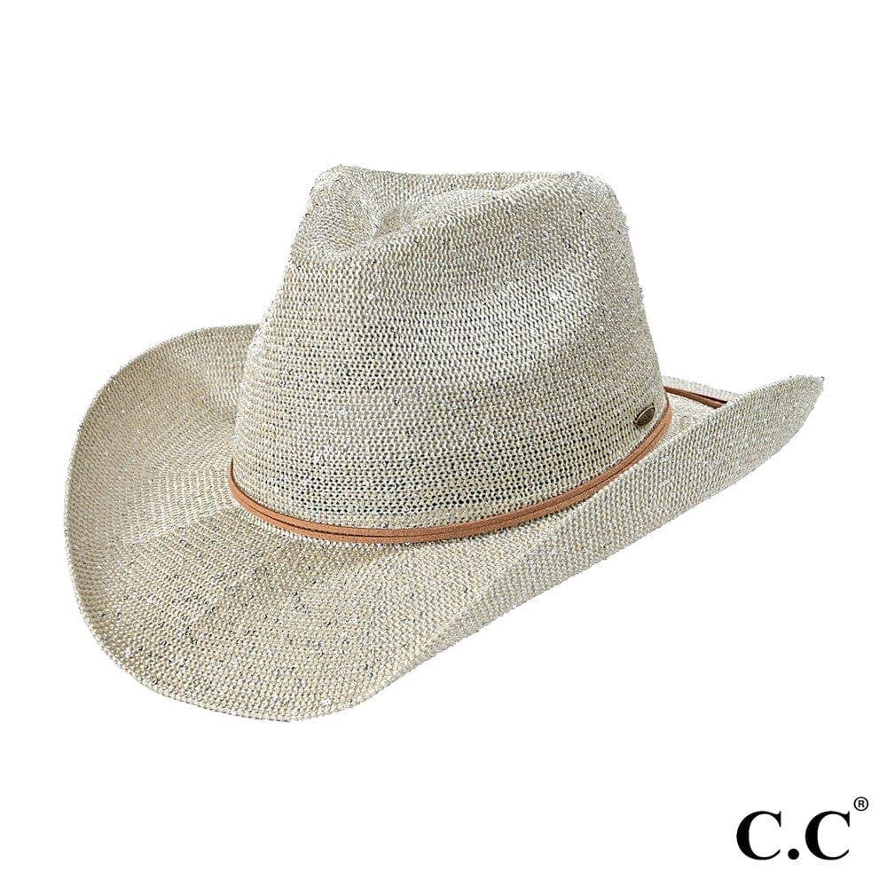 Sequin Cowboy Hat with Suede-Style Band