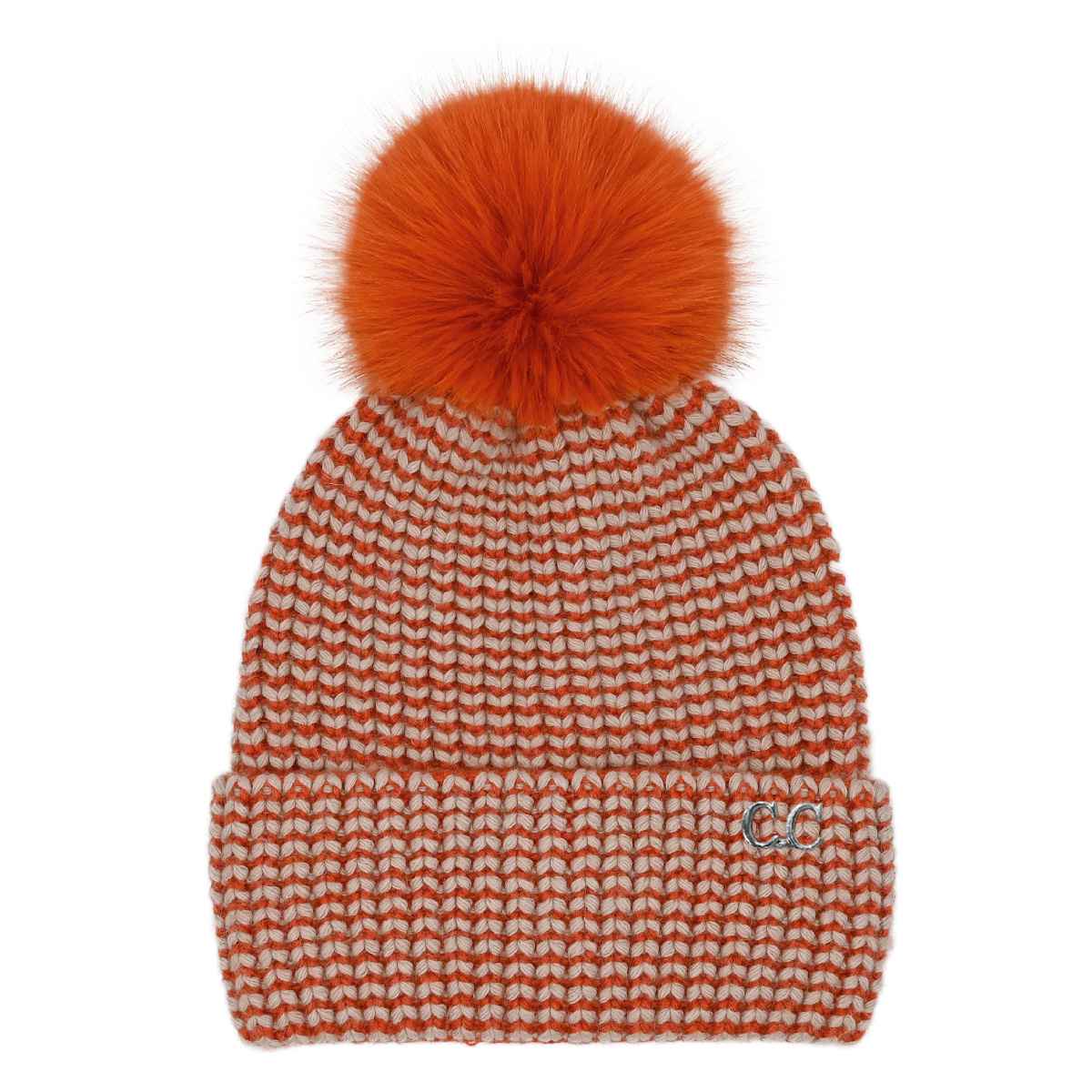 Two Tone Angora Cuff Beanie