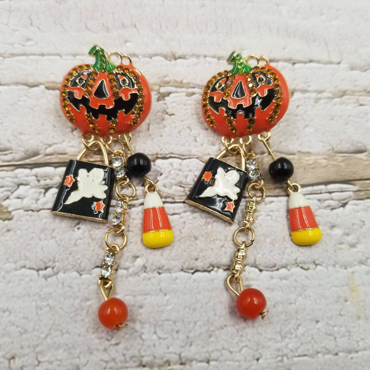 Harvest Moon Pumpkin Tassel Earrings