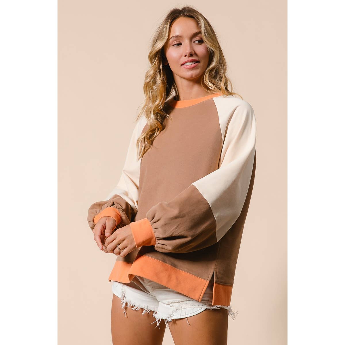 French Terry Color Block Top