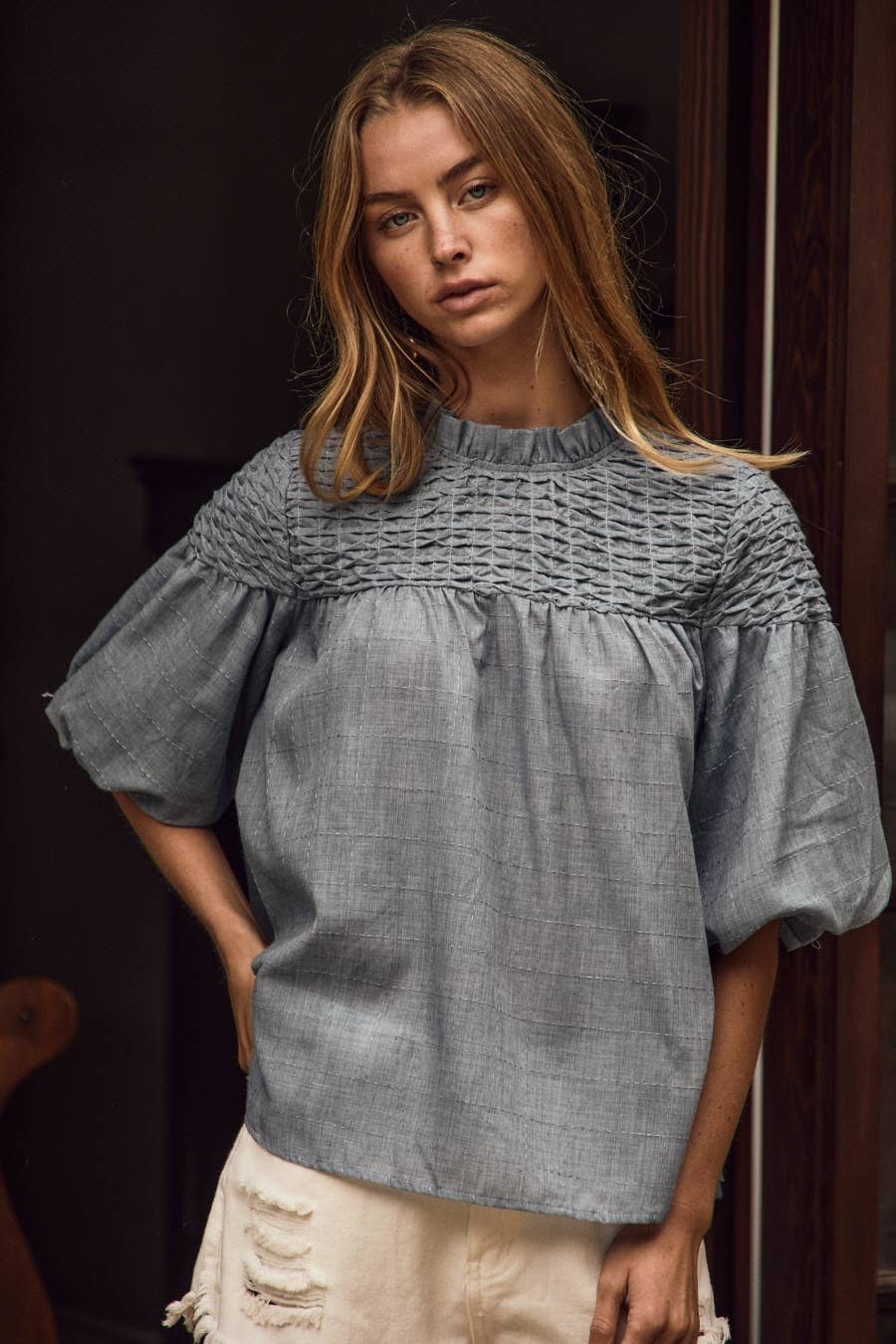Bubble Sleeve Blouse