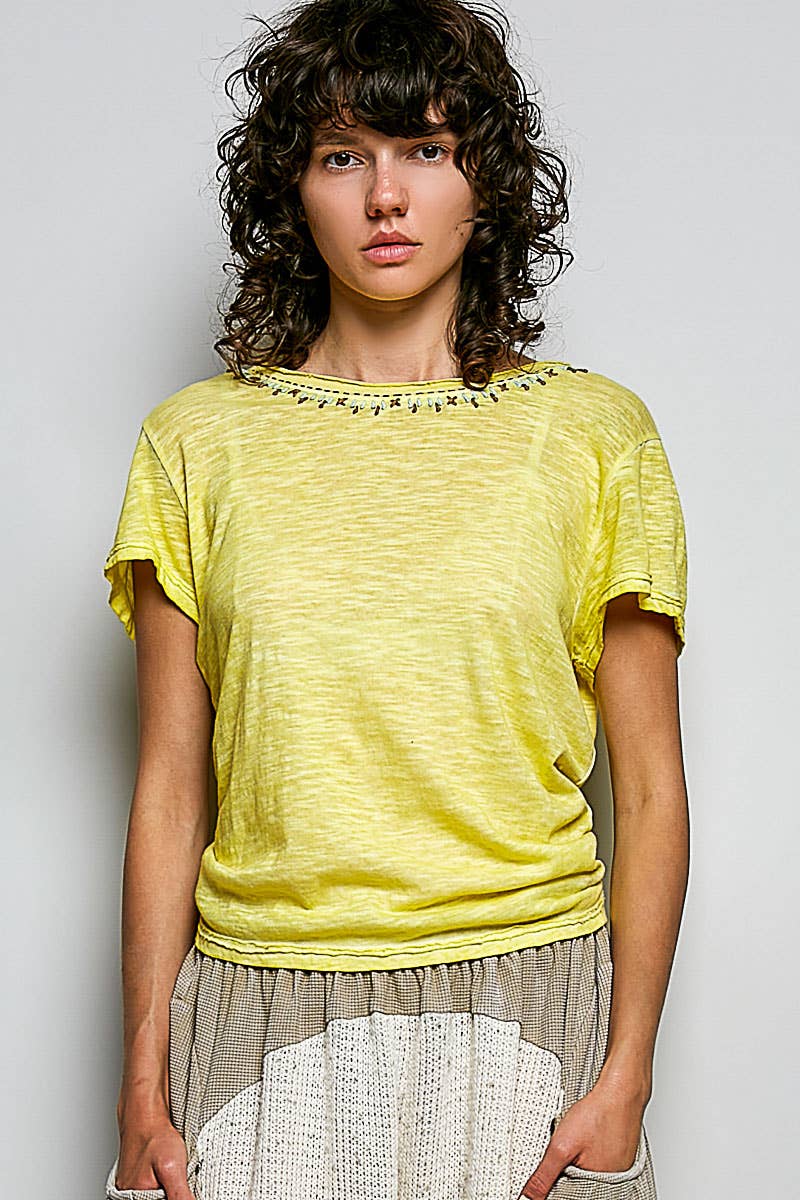 Everyday Lightweight Relaxed Fit Hand-Stitched Knit Top