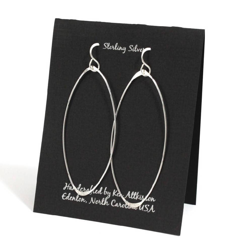 Sterling Silver Earrings X-Large Oval