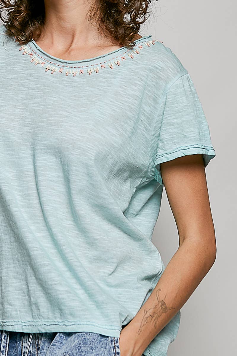 Everyday Lightweight Relaxed Fit Hand-Stitched Knit Top