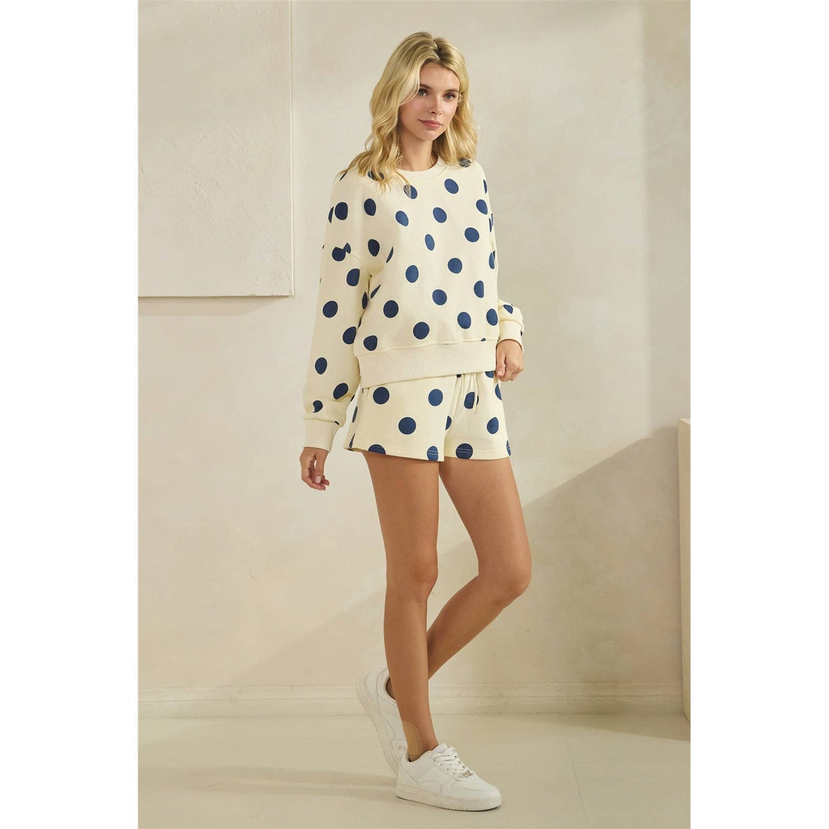 Polka Dot Crewneck Sweatshirt