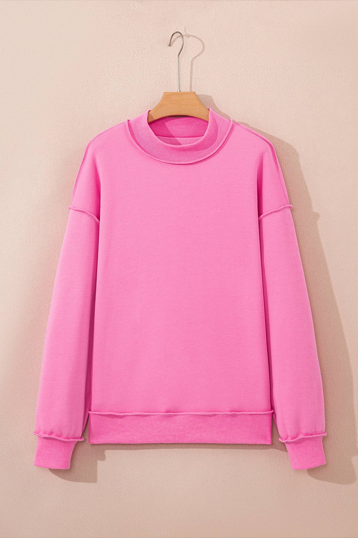 Reversible Mock Neck Drop Shoulder Sweatshirt