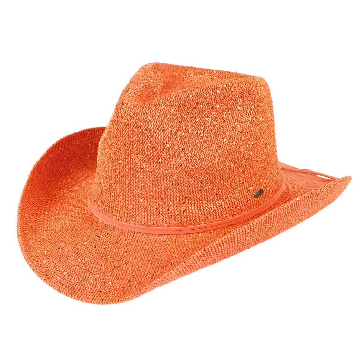 Sequin Cowboy Hat with Suede-Style Band