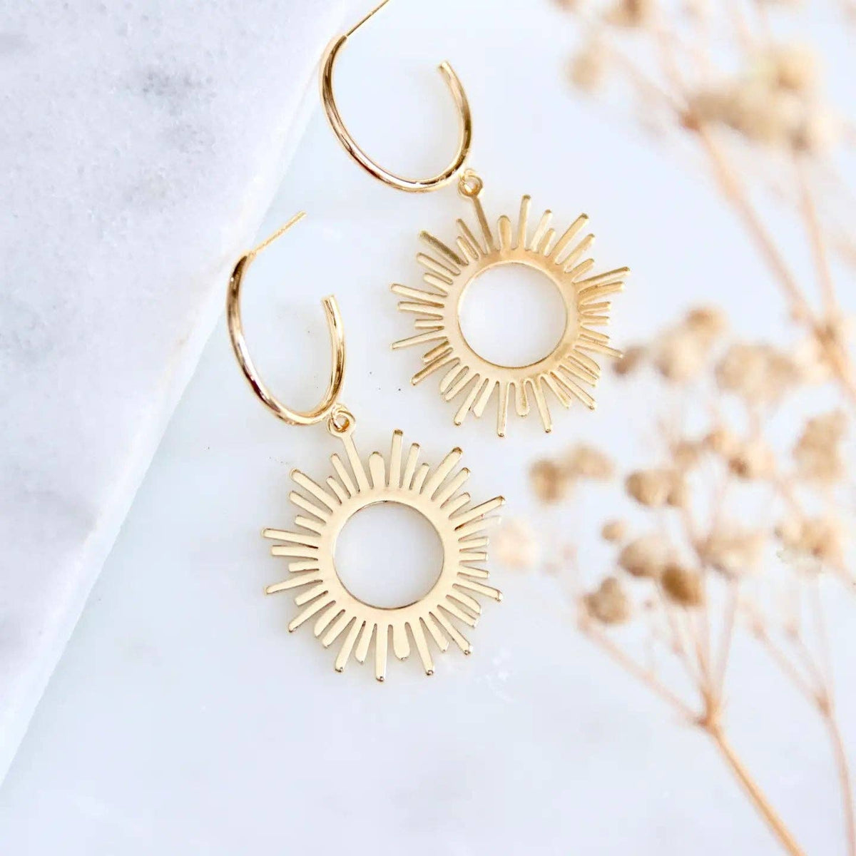 Sun Hoop Earrings