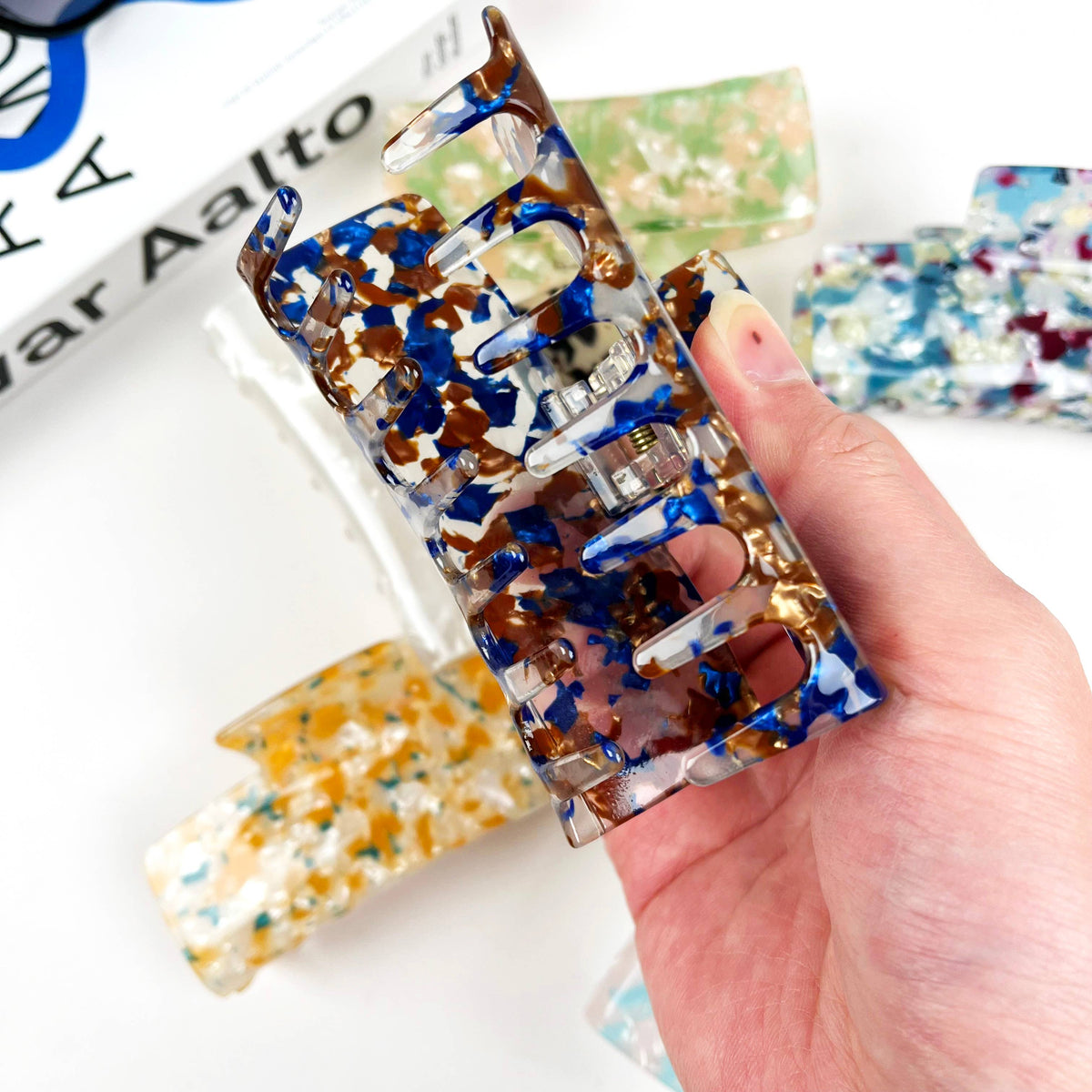 Acetate Colored Square Hair Clip Simple Claw Clips