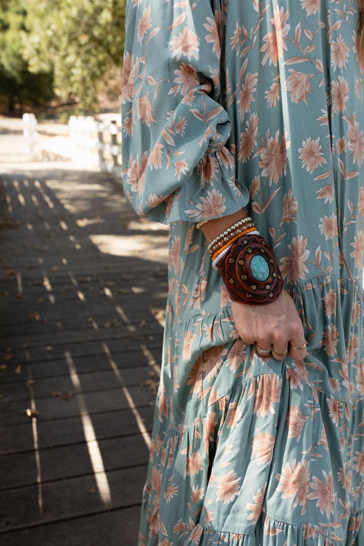 Trending Gift: Aegean Boho Leather Cuff Bracelet - Brown