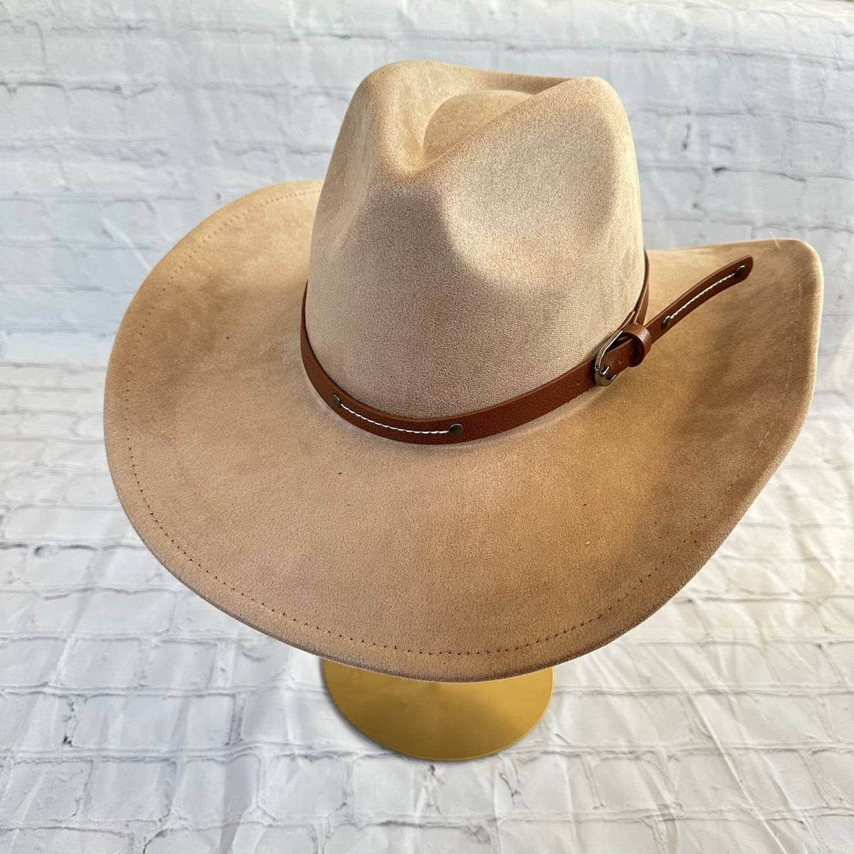 Vegan Suede Cattleman Cowboy Hat