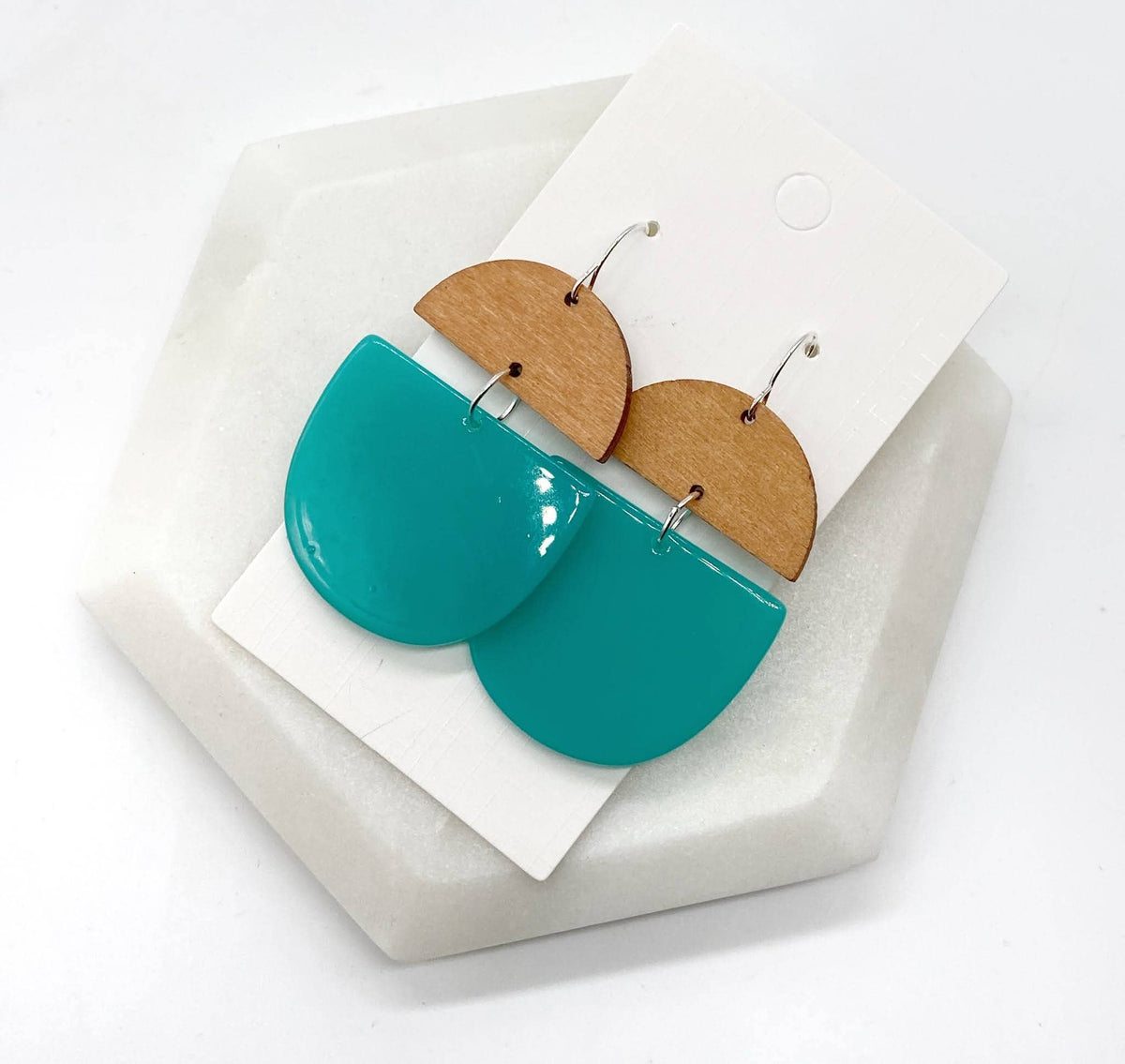 Aqua Wood and Acrylic Deco Drops