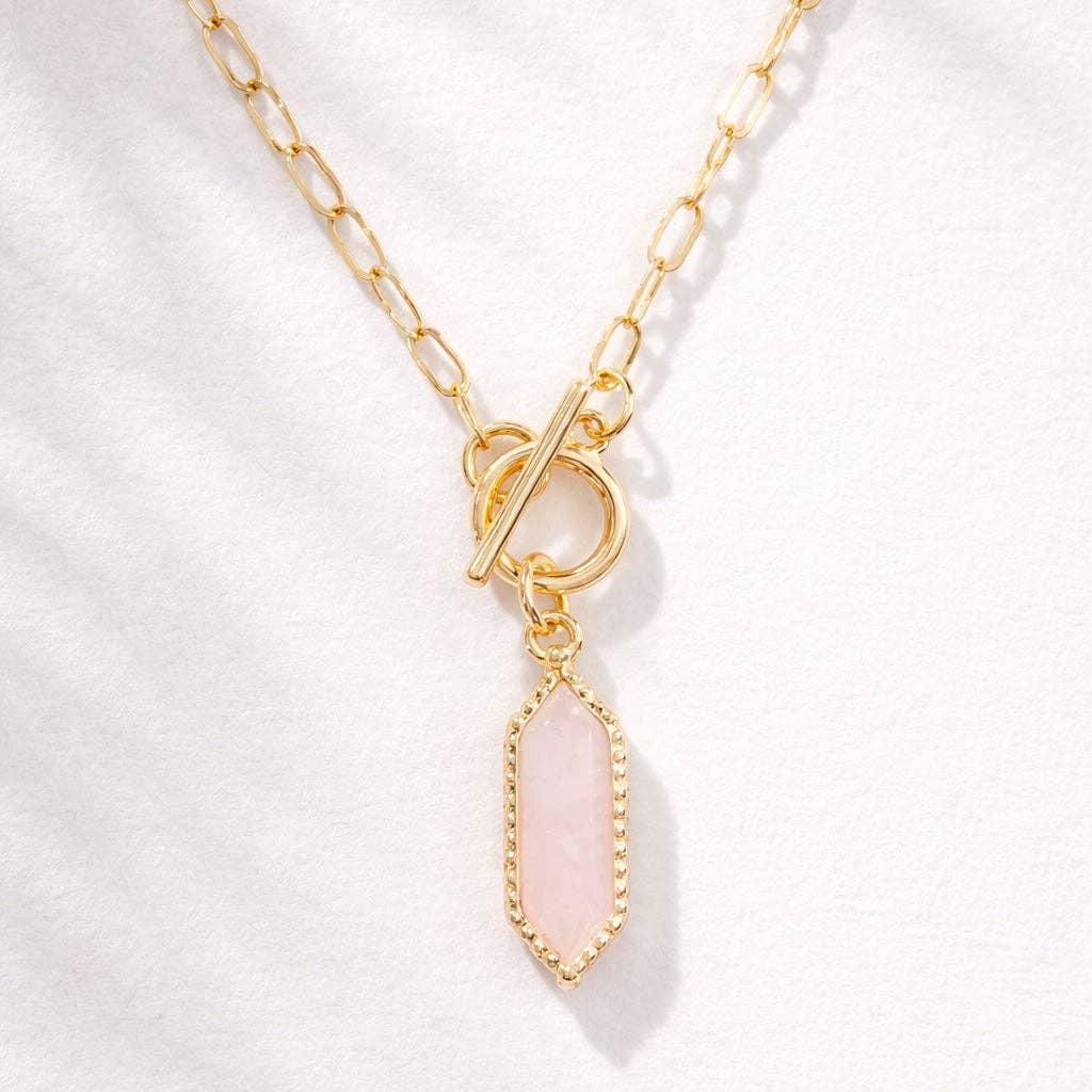 Amethyst, Quartz, Rose Quartz Toggle Necklace