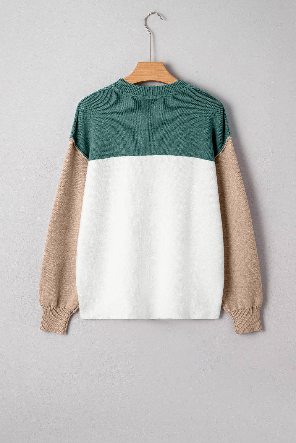 Triple Color Block Ribbed Sweater