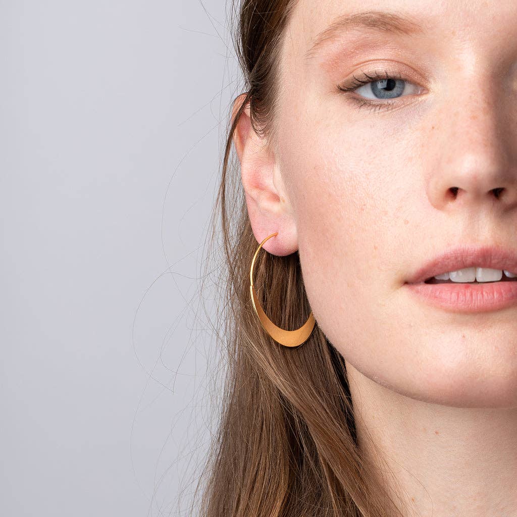 Refined Earring Collection - Crescent Hoop/Gold
