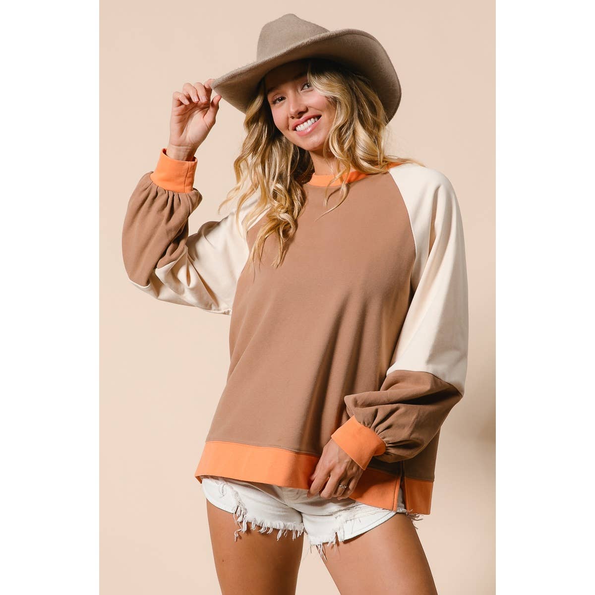 French Terry Color Block Top