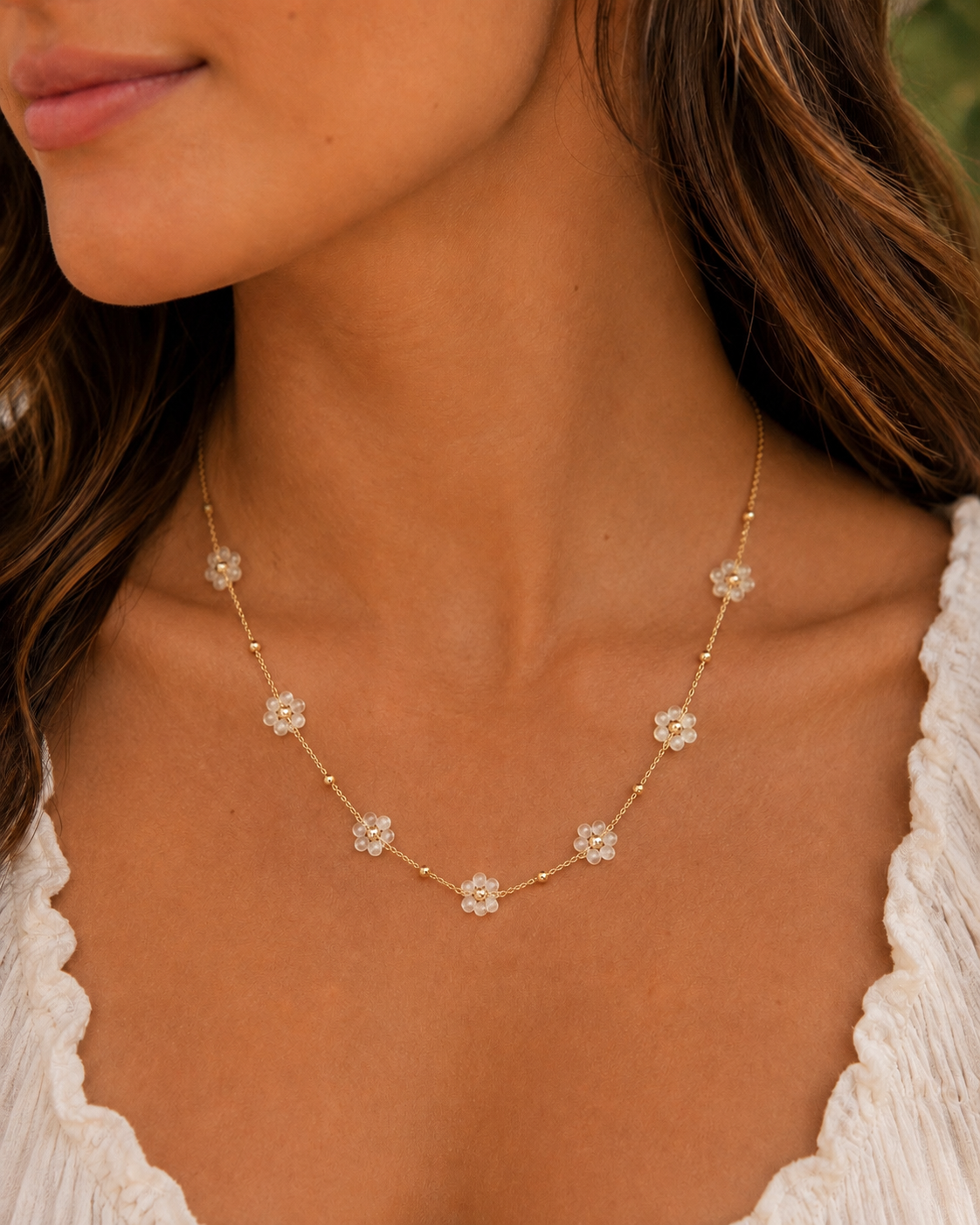 Beaded Flower Necklace