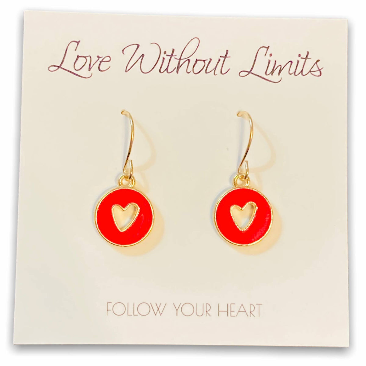 Love Without Limits Enamel Heart Dangle Earrings
