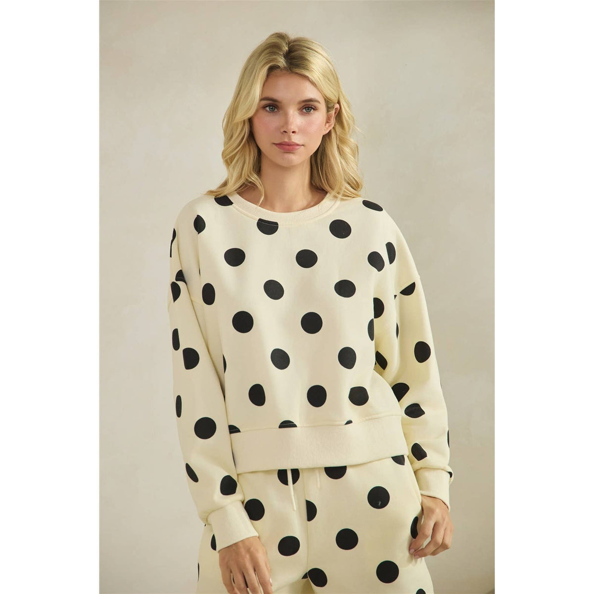 Polka Dot Crewneck Sweatshirt