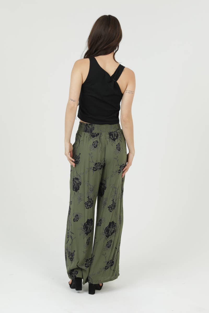 Tie Waist Wide Leg Pants