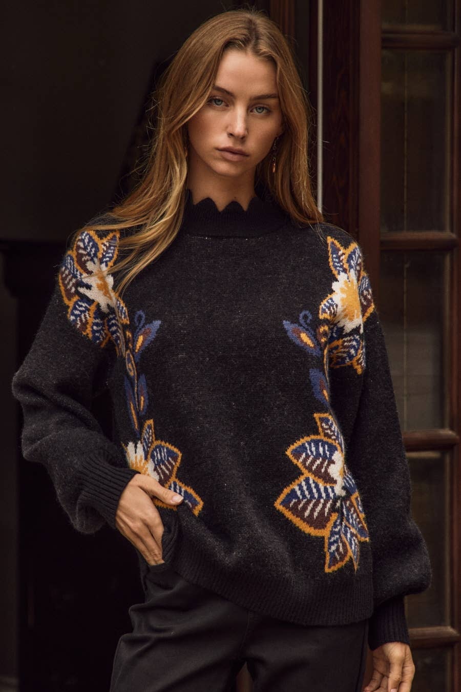 Floral Intarsia Sweater