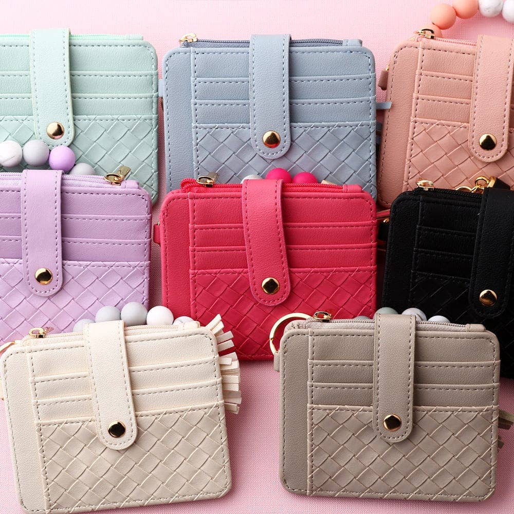 Nina Quilted Beaded Keychain Bracelet Wallet