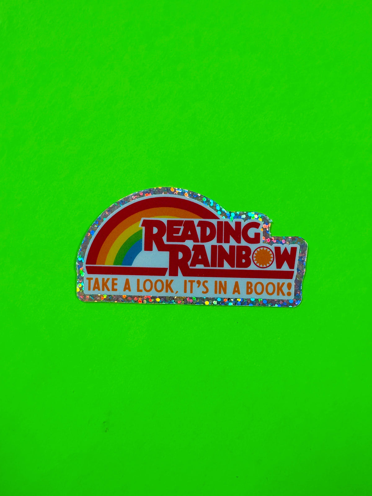 Reading Rainbow Glitter Vinyl Sticker