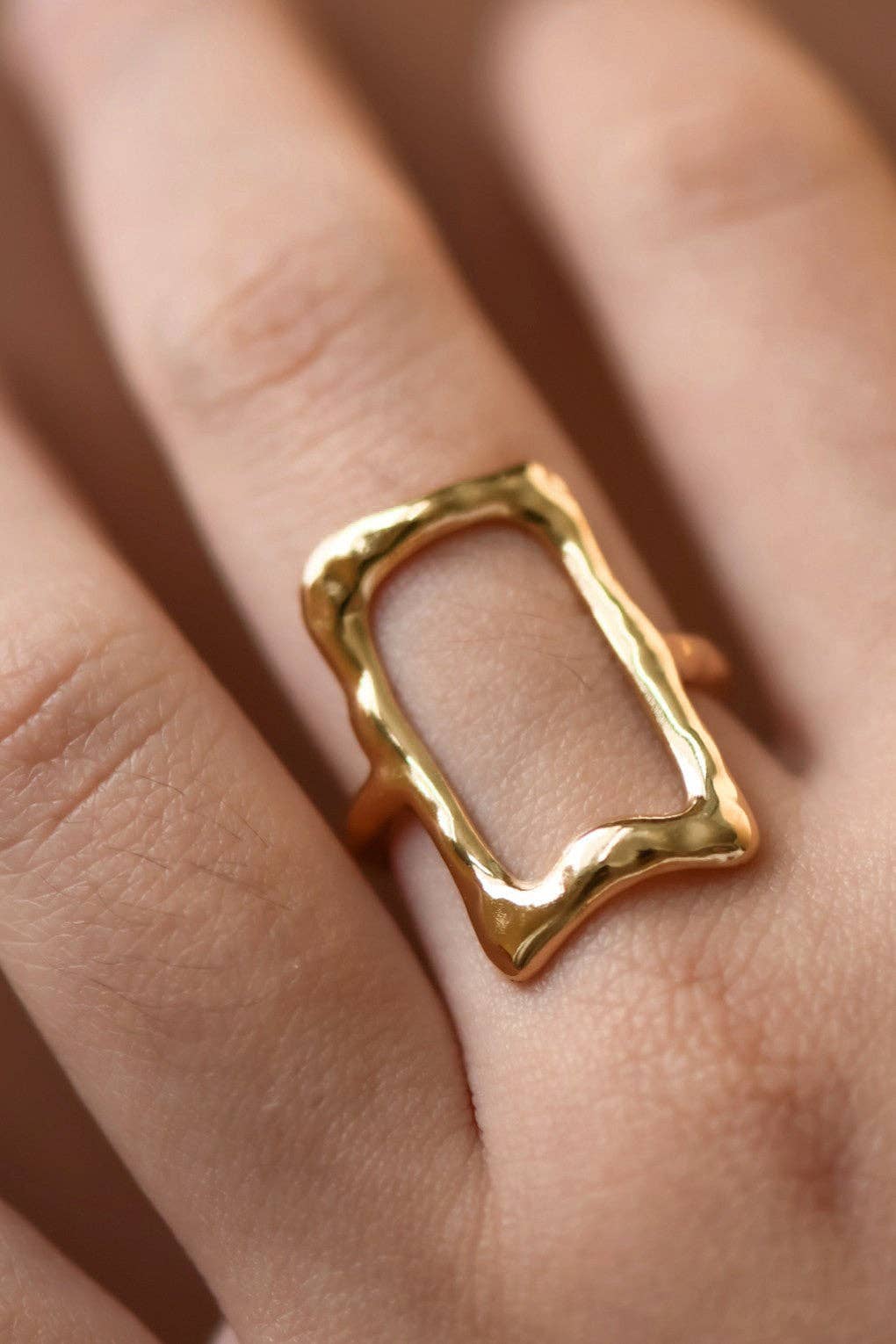 18K Gold Plated Waterproof Stainless Steel Ring - 7887