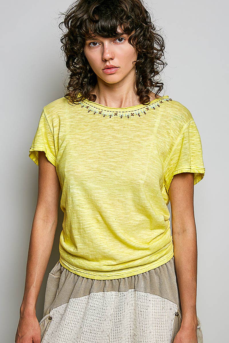 Everyday Lightweight Relaxed Fit Hand-Stitched Knit Top
