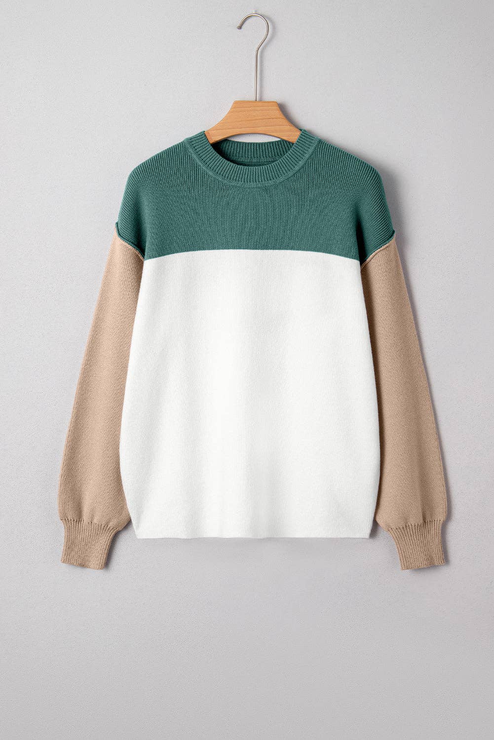 Triple Color Block Ribbed Sweater