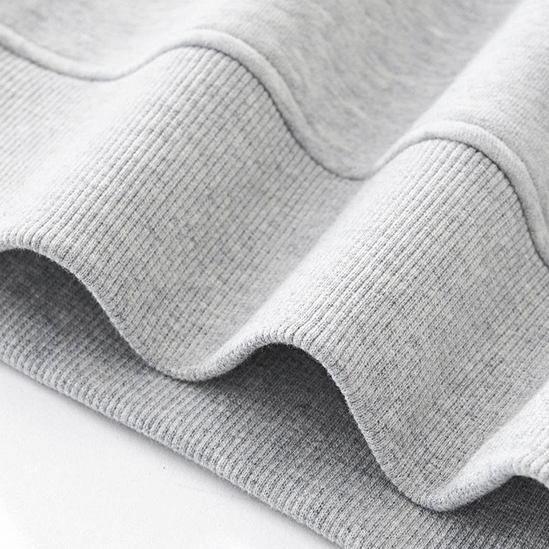 Gray Fleece-Lined Mock Neck Sweatshirt