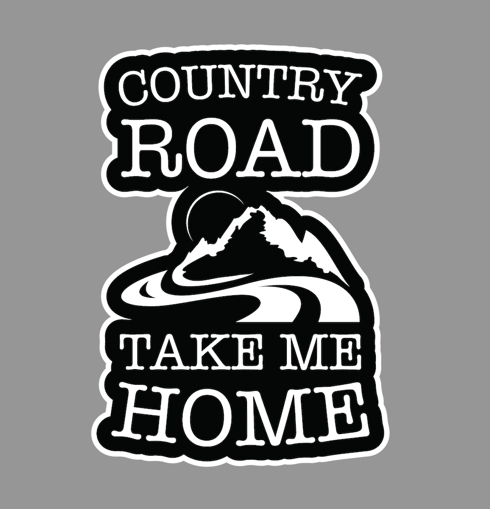Country Roads Mountain Vinyl Sticker