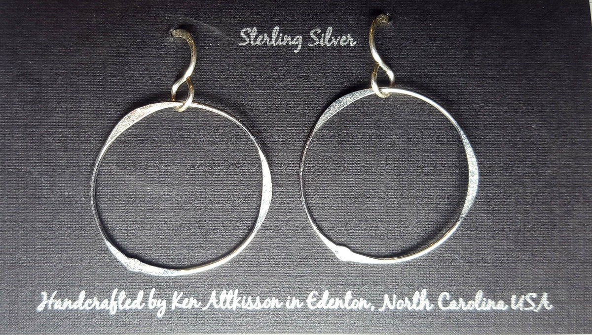 Sterling Silver Earrings Large Circle