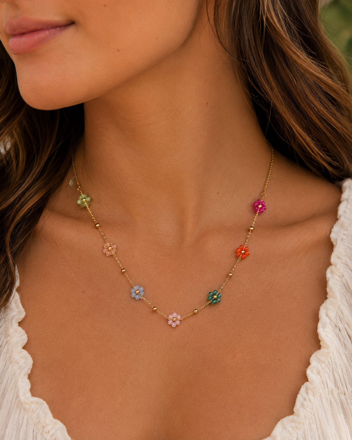 Beaded Flower Necklace