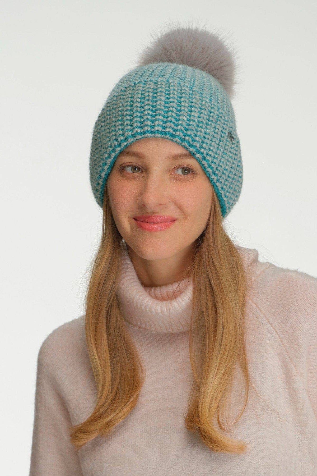 Two Tone Angora Cuff Beanie